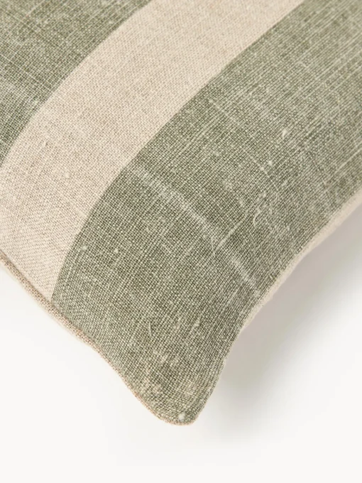Cojines Decorativos|Cojines Decorativos>Ferm Living Cojín de lino artesanal Oleo Verde salvia, beige claro