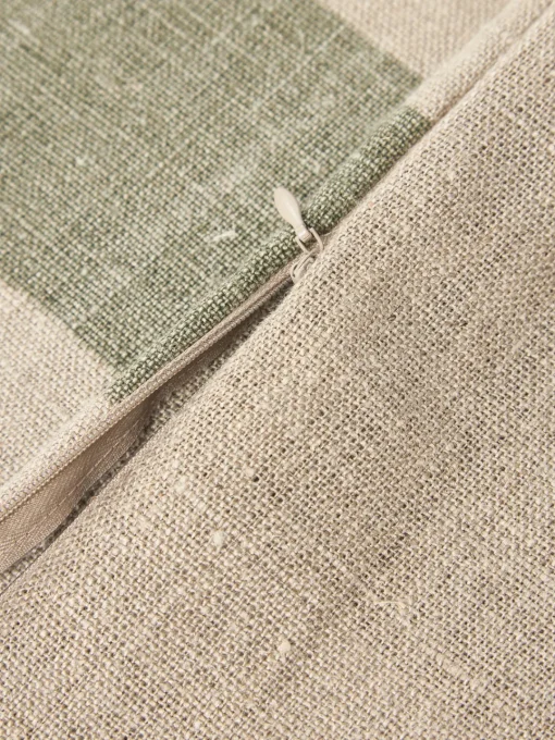Cojines Decorativos|Cojines Decorativos>Ferm Living Cojín de lino artesanal Oleo Verde salvia, beige claro