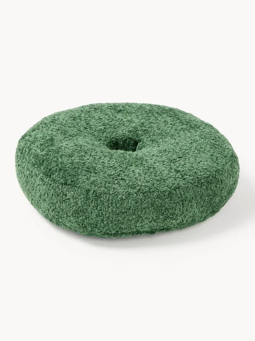 Cojines Decorativos|Mantas>Westwing Collection Cojín en forma de donut en tejido bouclé Jack Verde oscuro