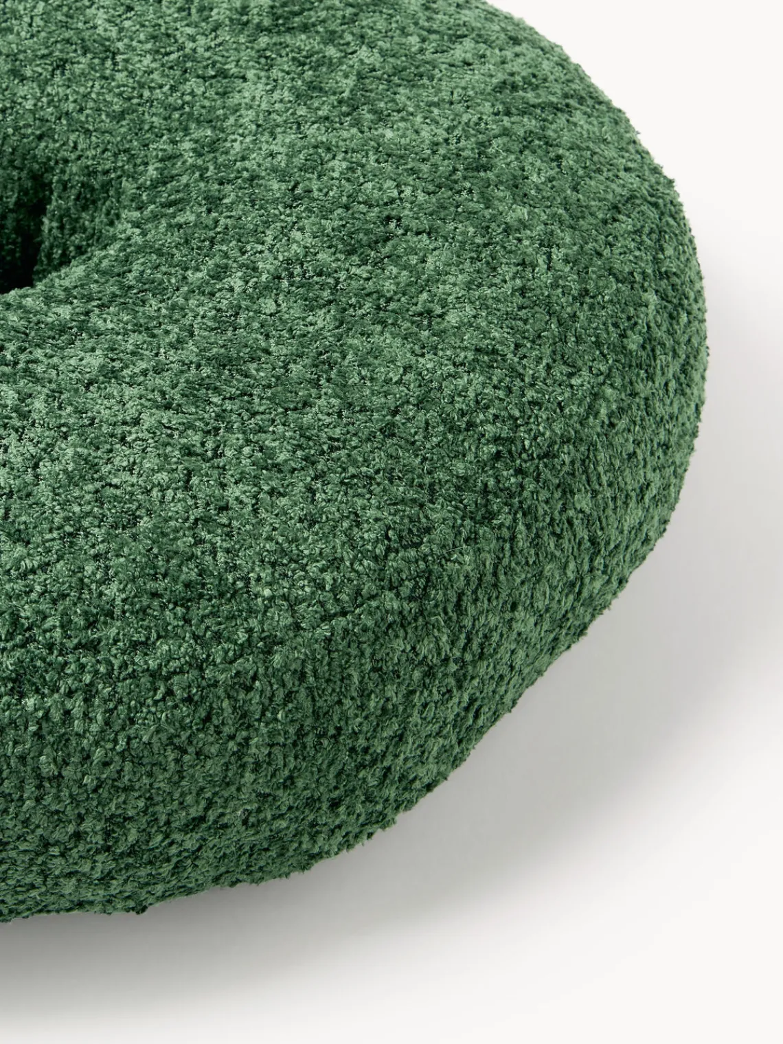 Cojines Decorativos|Mantas>Westwing Collection Cojín en forma de donut en tejido bouclé Jack Verde oscuro