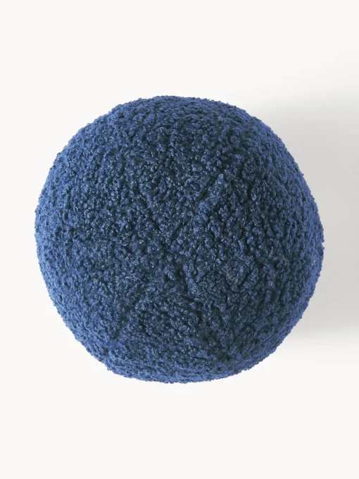 Cojines Decorativos|Mantas>Westwing Collection Cojín esférico de borreguillo Dotty Azul oscuro