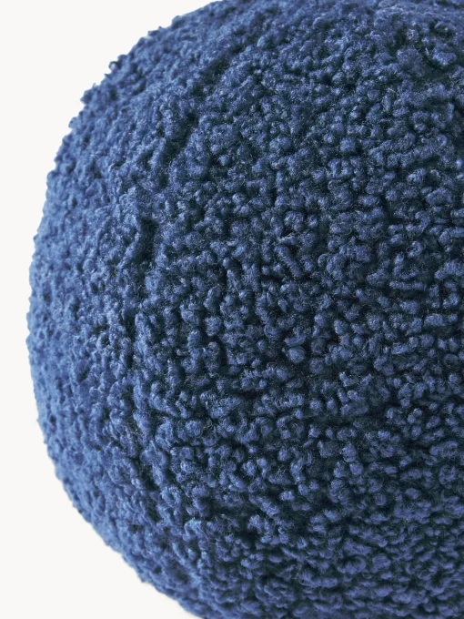 Cojines Decorativos|Mantas>Westwing Collection Cojín esférico de borreguillo Dotty Azul oscuro