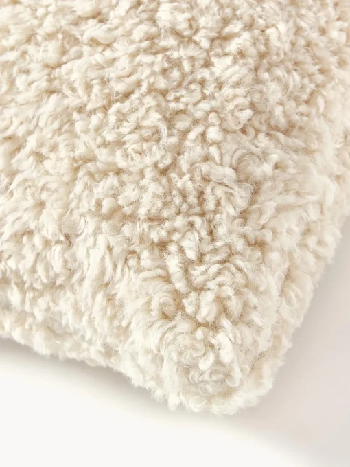 Cojines Decorativos|Mantas>Westwing Collection Cojín grande de borreguillo Dotty Blanco crema