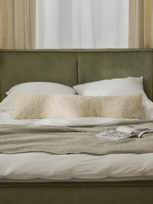 Cojines Decorativos|Mantas>Westwing Collection Cojín grande de borreguillo Dotty Blanco crema