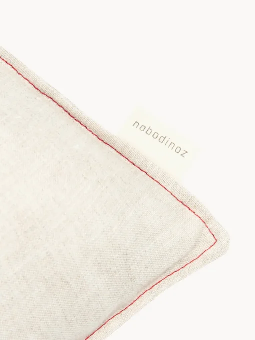 Decoración Infantil|Cojines Infantiles>Nobodinoz Cojín infantil de lino bordado L1N0 Beige claro, rojo