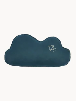 Decoración Infantil|Cojines Infantiles>Nobodinoz Cojín infantil de lino bordado L1N0 Gris azulado, blanco Off White