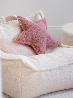 Decoración Infantil|Cojines Infantiles></noscript>Wigiwama Cojín peluche de borreguillo Star Rosa claro