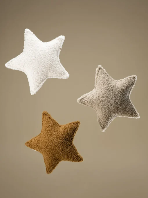 Decoración Infantil|Cojines Infantiles>Wigiwama Cojín peluche de borreguillo Star Beige claro