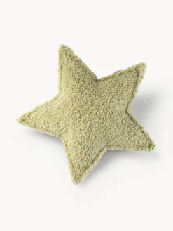 Decoración Infantil|Cojines Infantiles>Wigiwama Cojín peluche de borreguillo Star Verde claro