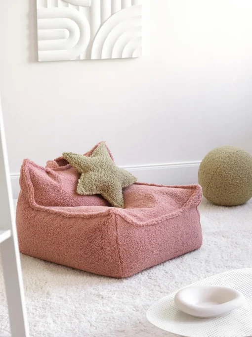 Decoración Infantil|Cojines Infantiles>Wigiwama Cojín peluche de borreguillo Star Verde claro
