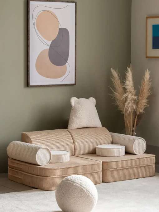 Decoración Infantil|Cojines Infantiles>Wigiwama Cojín peluche de borreguillo Bear Blanco Off White