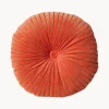 Best Cojín redondo artesanal de algodón Ripple, Ø 50 cm Mantas|Cojines Decorativos