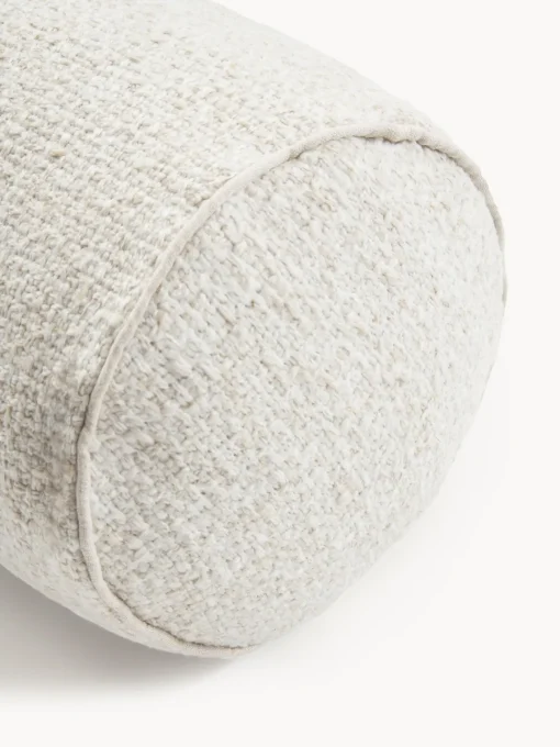 Cojín rulo en tejido bouclé con ribete Aya Mantas|Cojines Decorativos