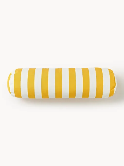 Cojines De Exterior|Cojines Decorativos>Westwing Collection Cojín rulo para exterior Cosby Blanco, amarillo limón