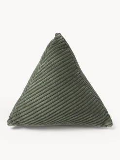 Cojines Decorativos|Mantas></noscript>Westwing Collection Cojín triangular de pana Kylen Verde oliva