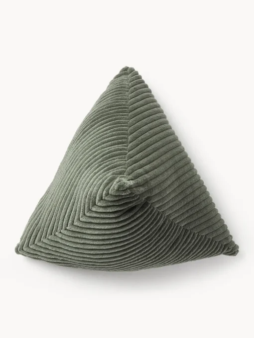 Cojines Decorativos|Mantas>Westwing Collection Cojín triangular de pana Kylen Verde oliva