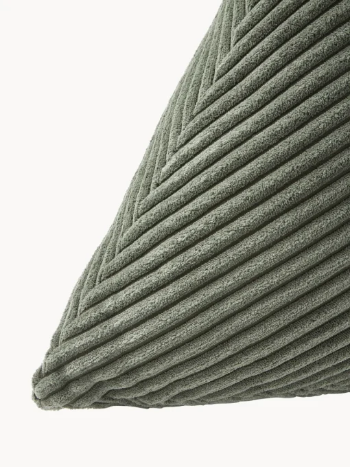 Cojines Decorativos|Mantas>Westwing Collection Cojín triangular de pana Kylen Verde oliva
