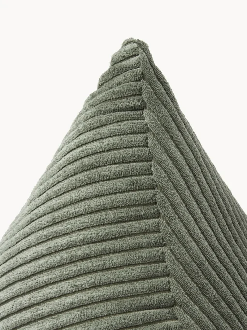 Cojines Decorativos|Mantas>Westwing Collection Cojín triangular de pana Kylen Verde oliva