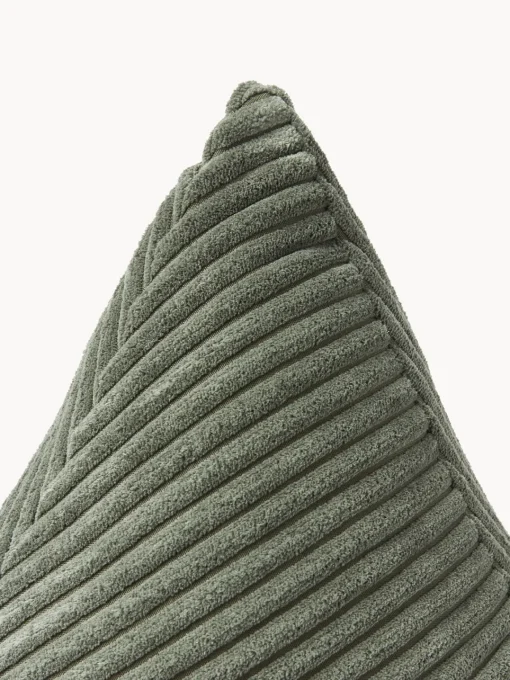 Cojines Decorativos|Mantas>Westwing Collection Cojín triangular de pana Kylen Verde oliva