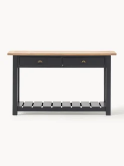 Mesas Consola|Consolas> Consola artesanal de madera Eton Madera de roble, gris antracita