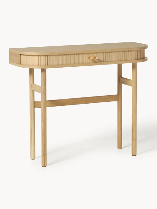 Mesas Consola|Consolas>Westwing Collection Consola con frente acanalado Calary Madera de roble