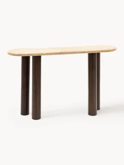 Mesas Consola|Consolas> Consola con tablero de travertino Trevi