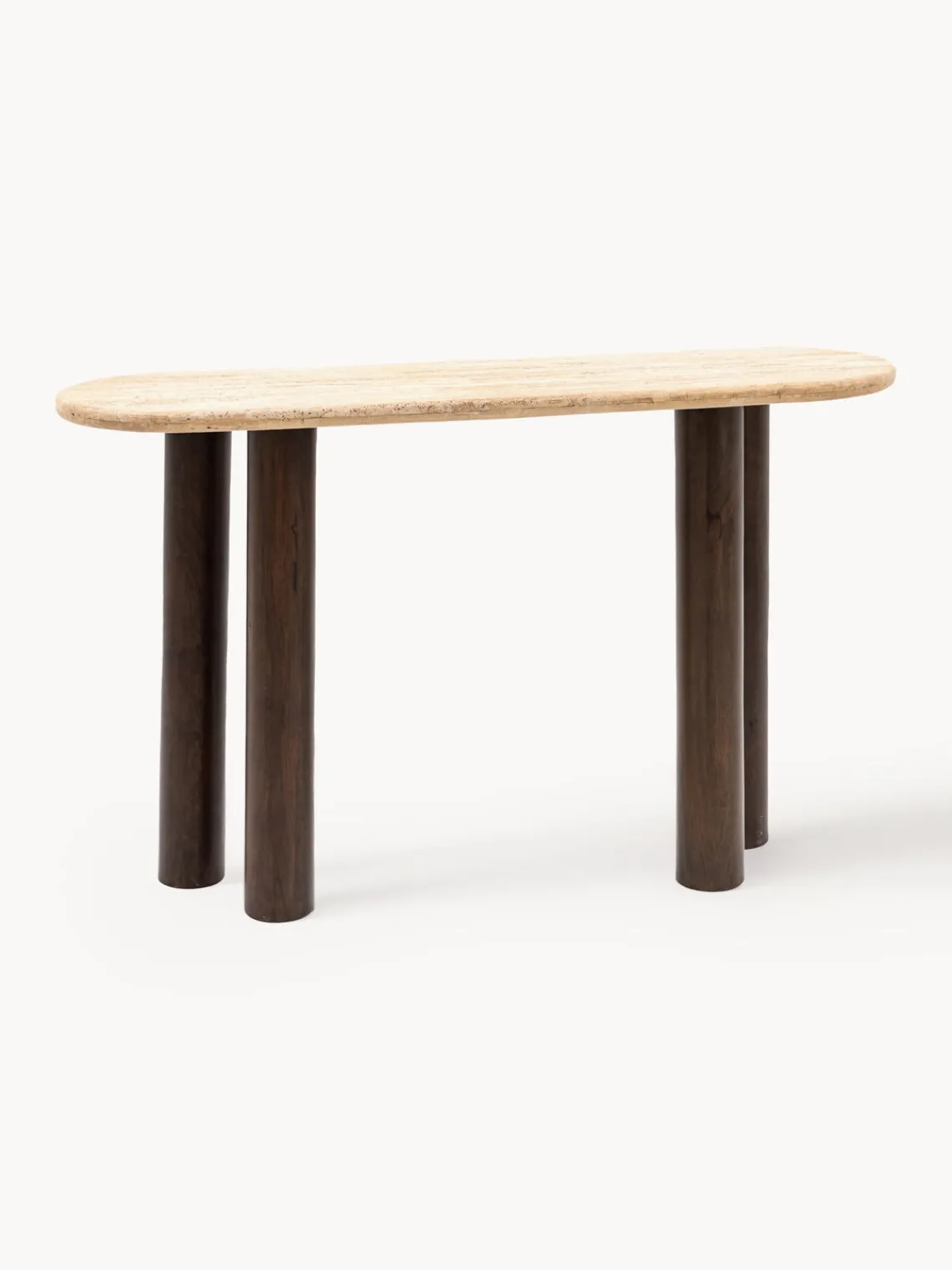 Mesas Consola|Consolas> Consola con tablero de travertino Trevi