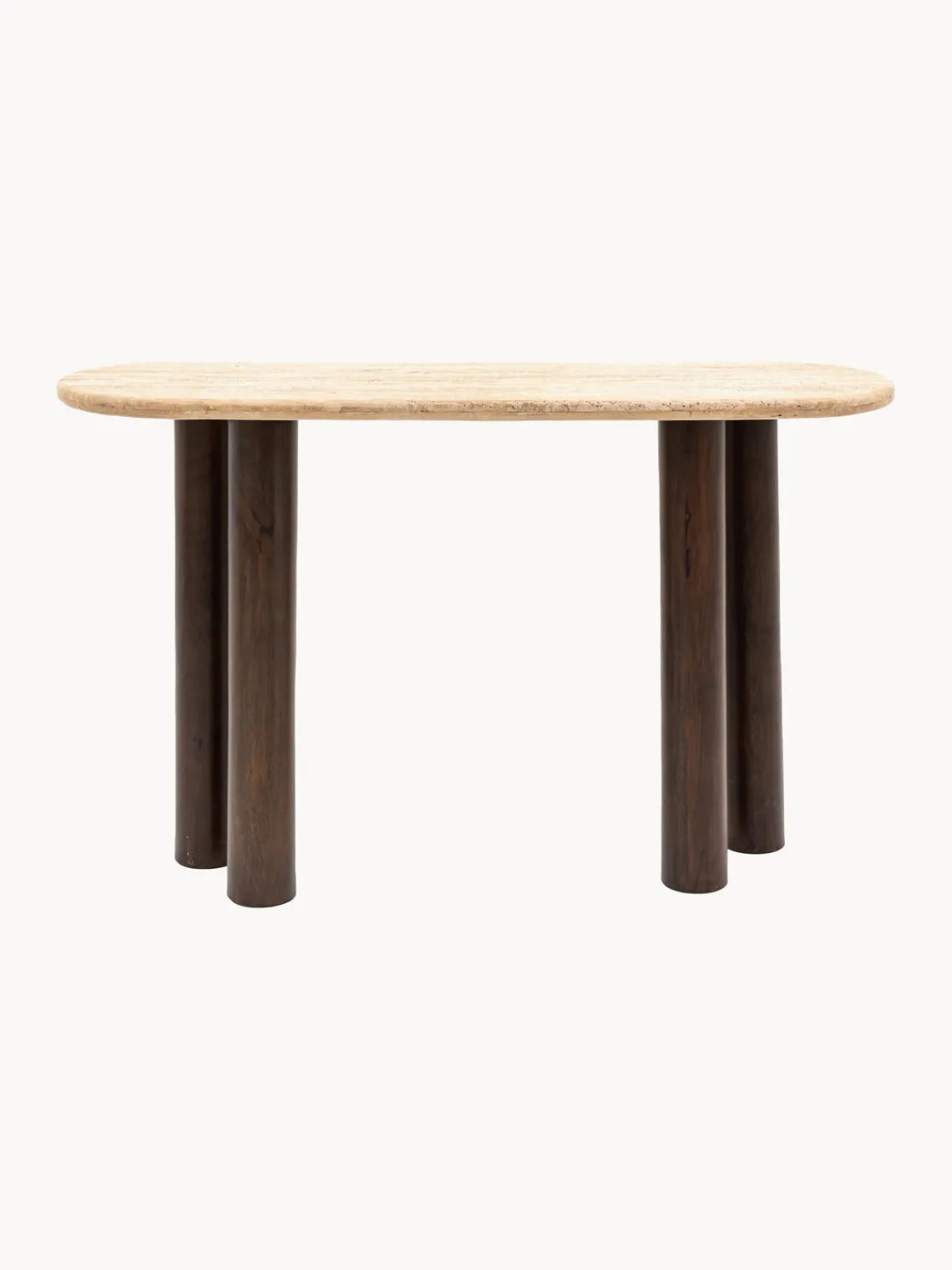 Mesas Consola|Consolas> Consola con tablero de travertino Trevi