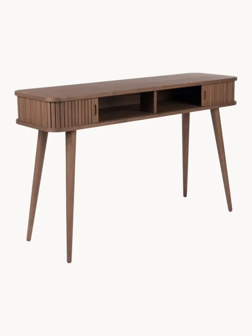 Mesas Consola|Consolas>Zuiver Consola de madera con puertas enrollables y frente acanalado Barbier Madera de nogal