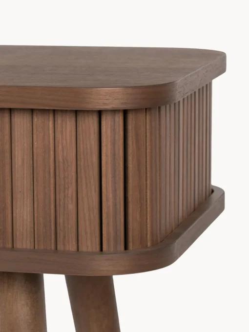 Mesas Consola|Consolas>Zuiver Consola de madera con puertas enrollables y frente acanalado Barbier Madera de nogal