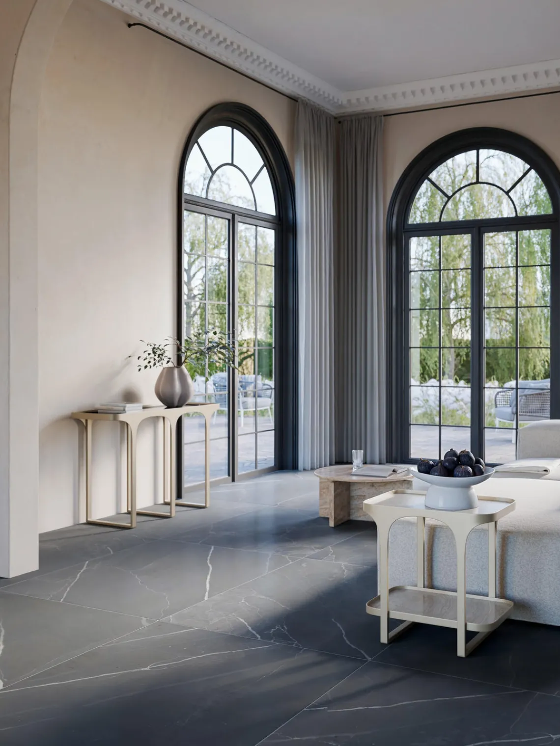 Mesas Consola|Consolas>Westwing Collection Consola en look travertino Bella Aspecto travertino beige claro