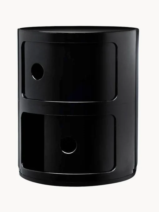 Cajoneras|Mesas Auxiliares>Kartell Contenedor de diseño Componibili, 2 módulos Negro brillante
