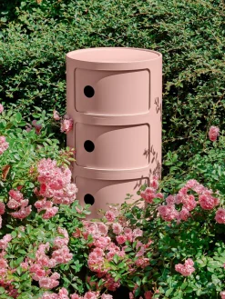 Cajoneras|Mesas Auxiliares></noscript>Kartell Contenedor de diseño Componibili, 3 módulos Rosa oscuro mate