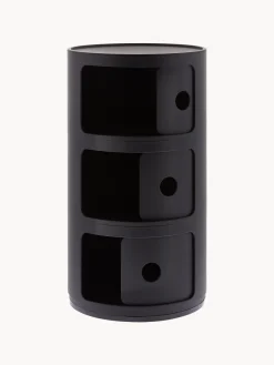 Cajoneras|Mesas Auxiliares></noscript>Kartell Contenedor de diseño Componibili, 3 módulos Negro mate