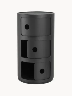 Cajoneras|Mesas Auxiliares></noscript>Kartell Contenedor de diseño Componibili, 3 módulos Negro mate