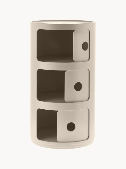 Cajoneras|Mesas Auxiliares>Kartell Contenedor de diseño Componibili, 3 módulos Beige mate