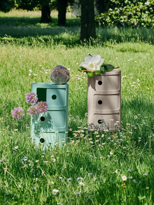 Cajoneras|Mesas Auxiliares>Kartell Contenedor de diseño Componibili, 3 módulos Beige mate