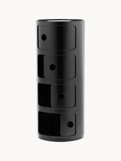 Cajoneras|Mesas Auxiliares></noscript>Kartell Contenedor de diseño Componibili, 4 módulos Negro brillante