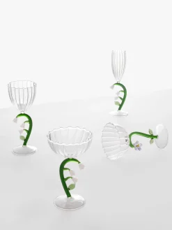 Copas De Vino|Vajillas Completas>ICHENDORF Copa de vino blanco artesanal Botanica Transparente, verde, blanco