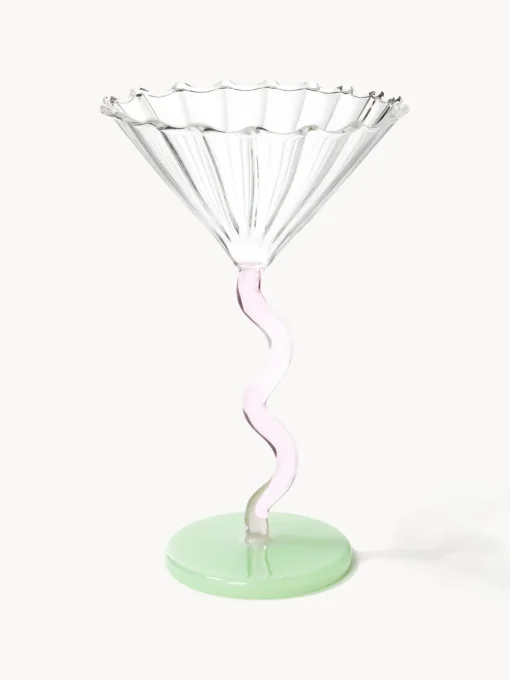 Copas De Cóctel|Vajillas Completas>&k Amsterdam Copas de cóctel de vidrio de borosilicato Curve, 2 uds. Transparente, lila, verde claro