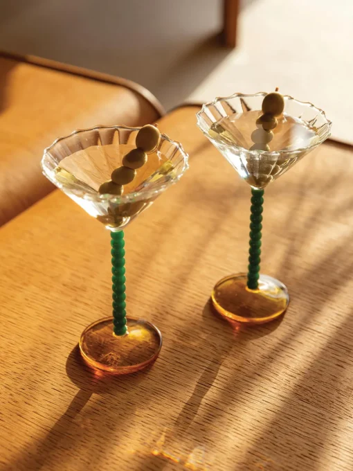 Copas De Cóctel|Vajillas Completas>&k Amsterdam Copas de cóctel de vidrio de borosilicato Perle, 2 uds. Transparente, verde oscuro, naranja