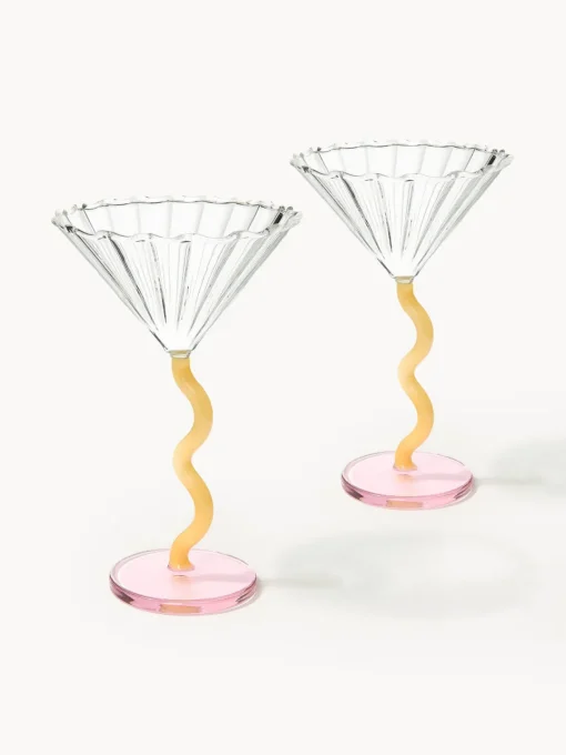 Outlet Copas de cóctel de vidrio de borosilicato Curve, 2 uds. Copas De Cóctel|Vajillas Completas