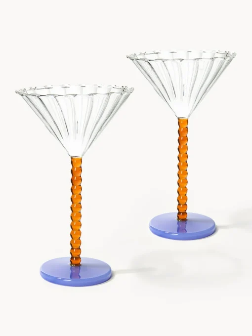 Copas De Cóctel|Vajillas Completas>&k Amsterdam Copas de cóctel de vidrio de borosilicato Perle, 2 uds. Transparente, marrón claro, azul