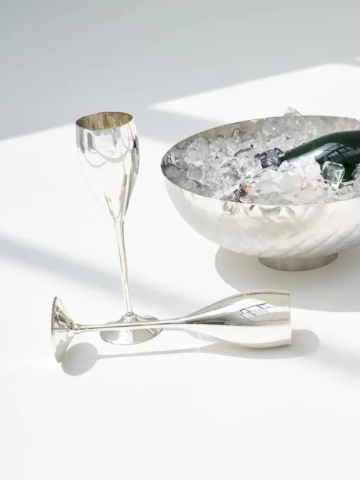 Copas De Champagne|Vajillas Completas>Edzard Copas de champán artesanales Dodo, 2 uds. Plateado