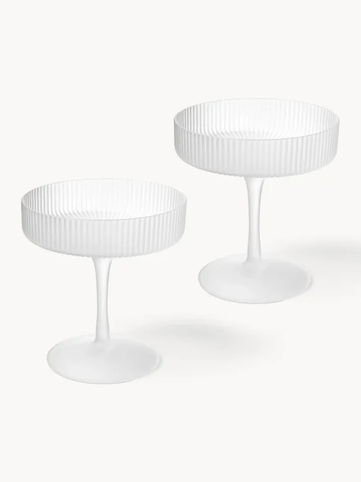 Copas De Champagne|Vajillas Completas>Ferm Living Copas de champán sopladas con relieves Ripple Semitransparente mate