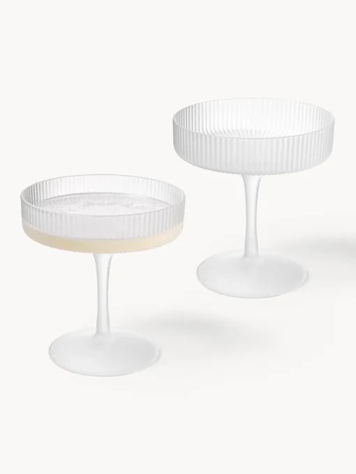 Copas De Champagne|Vajillas Completas>Ferm Living Copas de champán sopladas con relieves Ripple Semitransparente mate