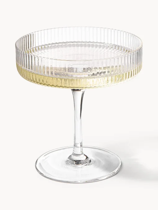 Copas De Champagne|Vajillas Completas>Ferm Living Copas de champán sopladas con relieves Ripple Transparente brillante