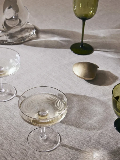 Copas De Champagne|Vajillas Completas>Ferm Living Copas de champán sopladas con relieves Ripple Transparente brillante