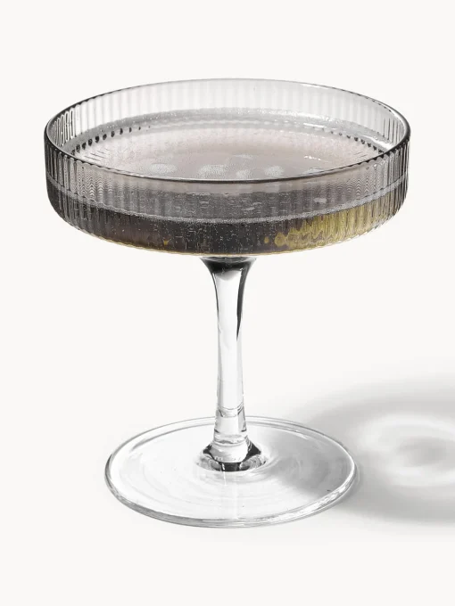 Copas De Champagne|Vajillas Completas>Ferm Living Copas de champán sopladas con relieves Ripple Gris transparente brillante