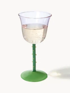 New Copas de vino artesanales de vidrio borosilicato Dot, 2 uds. Copas De Vino|Vajillas Completas